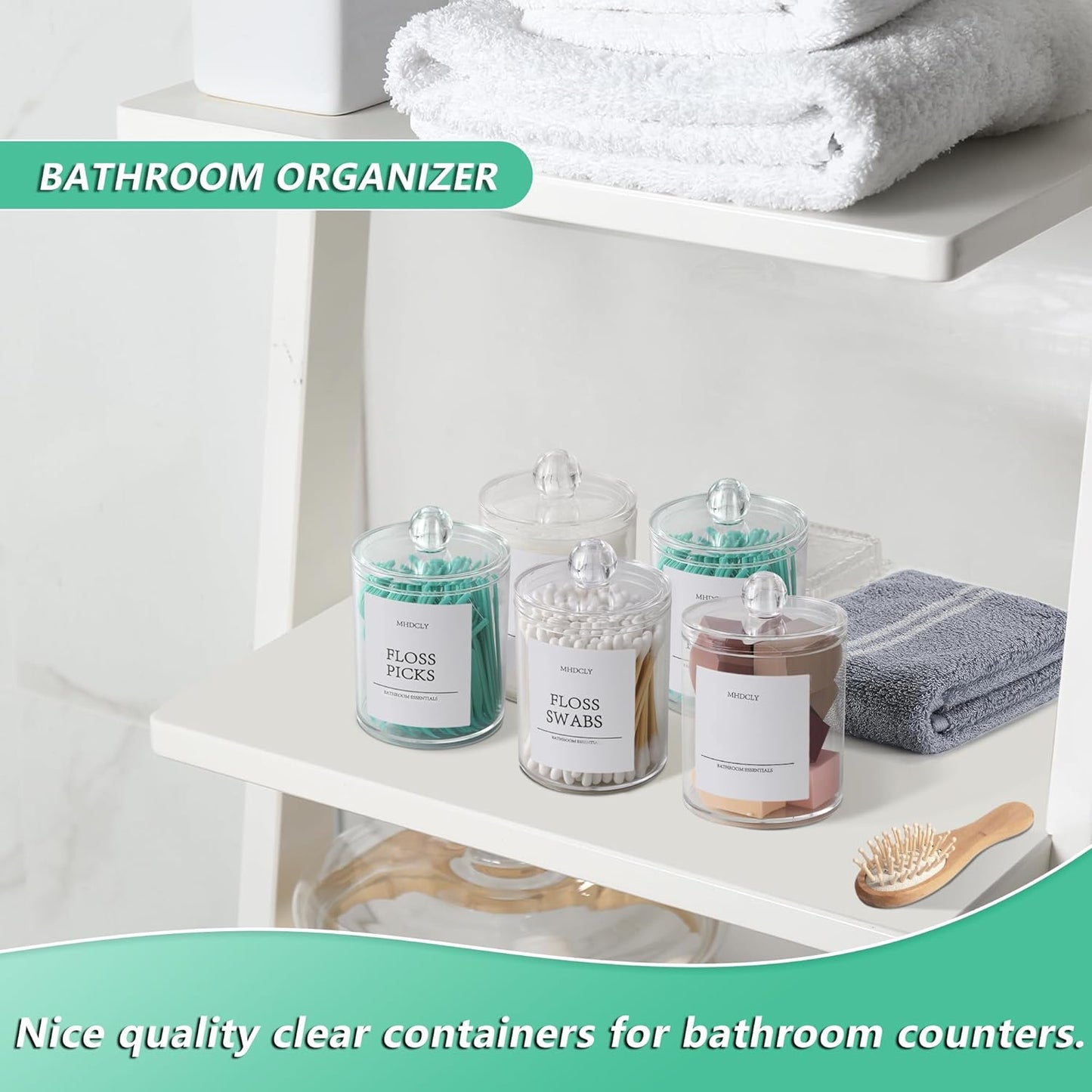 Bathroom Organizers and Storage,4 Pack Bathroom Accessories,Bathroom Decor,Home Decor,Bathroom Storage and Organization,Qtip Holder for Room Decor Aesthetic